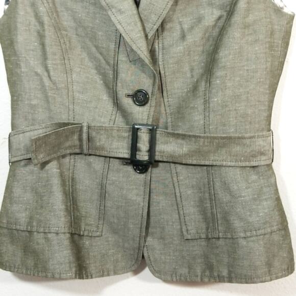 Tahari Arthur Levine linen blend blazer jacket 4 - Picture 8 of 11